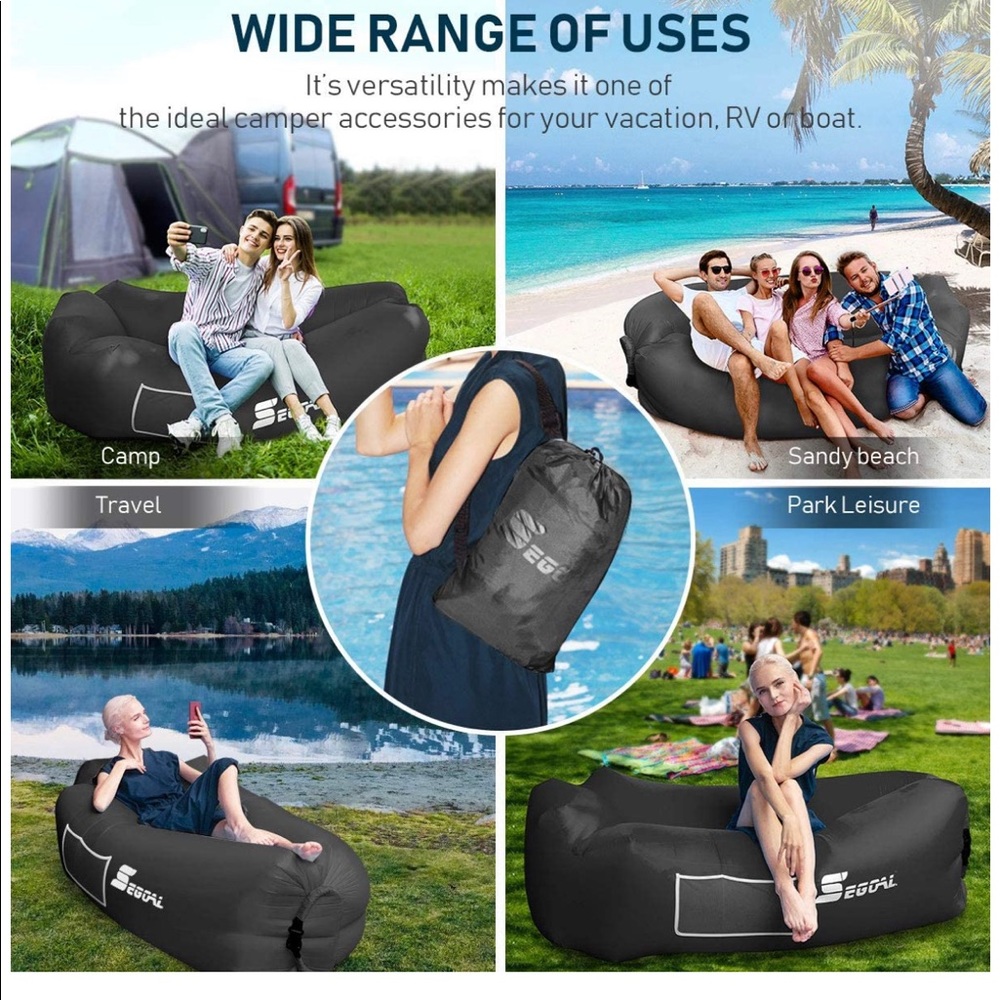 Inflatable Lounger Air Sofa Hammock-Portable